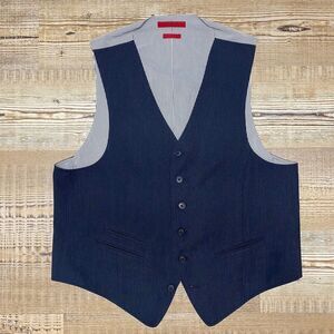 John Varvatos Men Navy blue Suit Vest Large